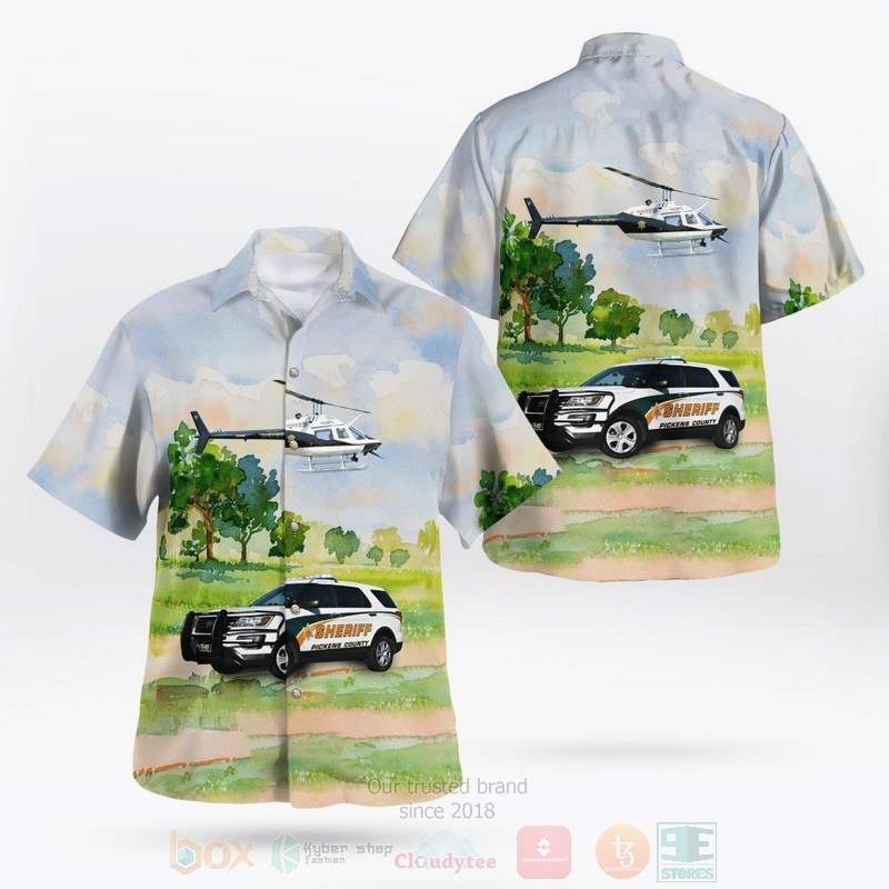 Pickens_Pickens_County_South_Carolina_Pickens_County_Sheriff_Office_2016_Ford_Utility_And_Bell_OH-58C_Helicopter_Hawaiian_Shirt