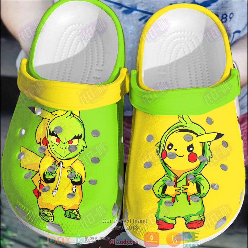 Pikachu_and_Grinch_crocs_crocband_clog