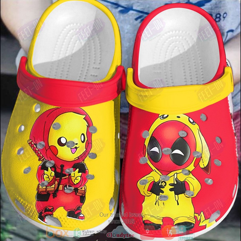 Pikachu_and_Stitch_Deadpool_Skin_Crocband_Crocs_Clog_Shoes