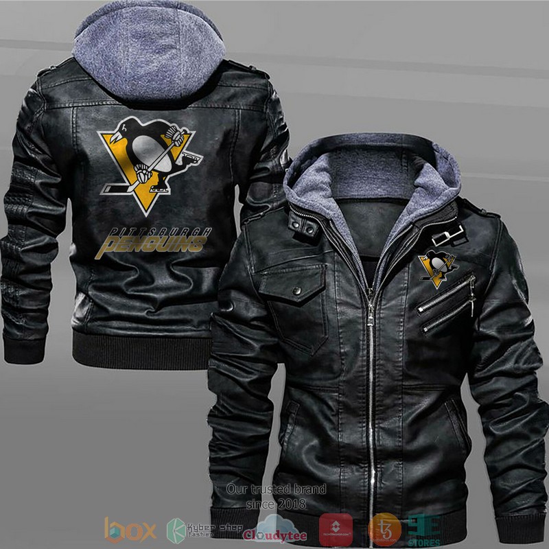 Pittsburgh_Penguins_Black_Brown_Leather_Jacket