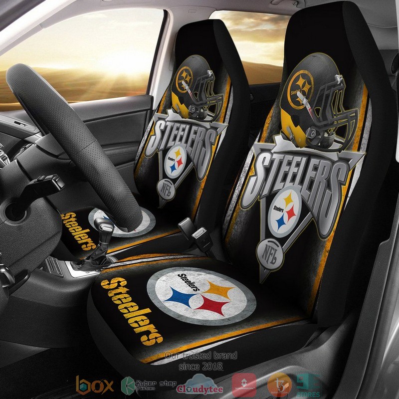 Pittsburgh_Steelers_NFL_helmet_black_Car_Seat_Covers