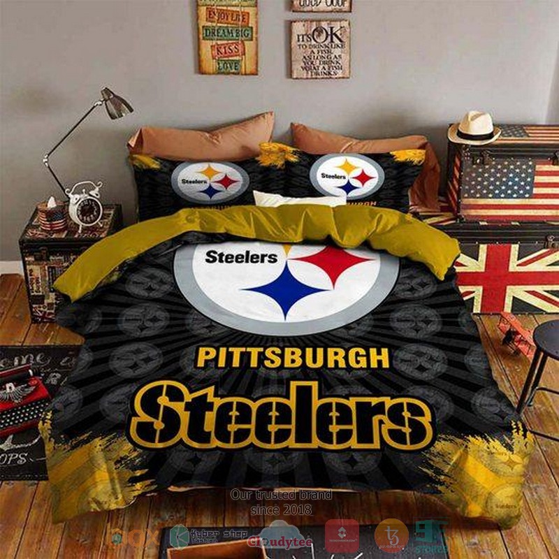 Pittsburgh_Steelers_NFL_logo_black_yellow_Bedding_Set