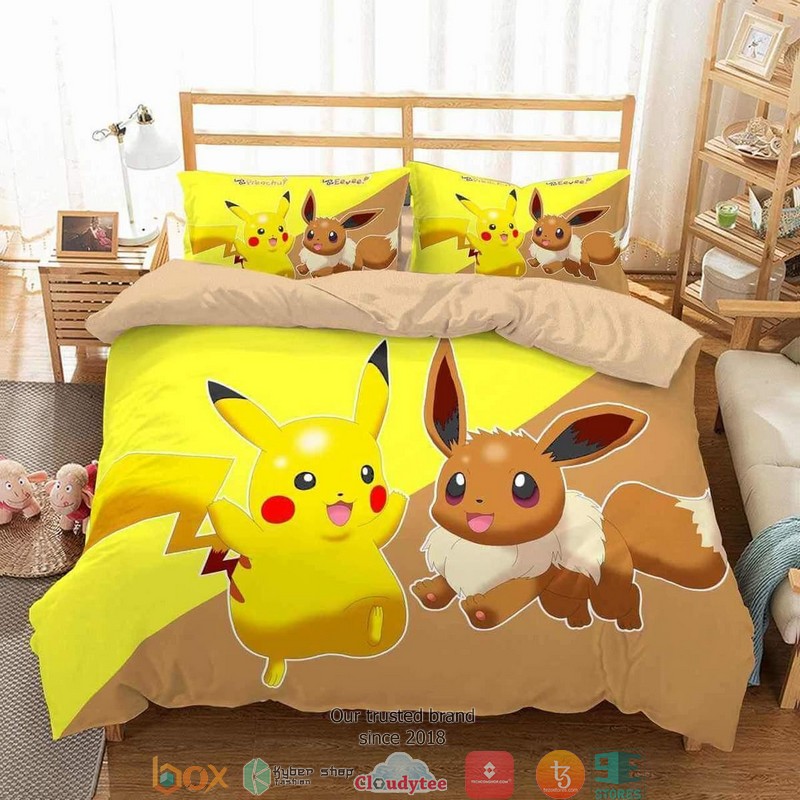 Pokemon_Pikachu_and_Eevee_Duvet_Cover_Bedroom_Set