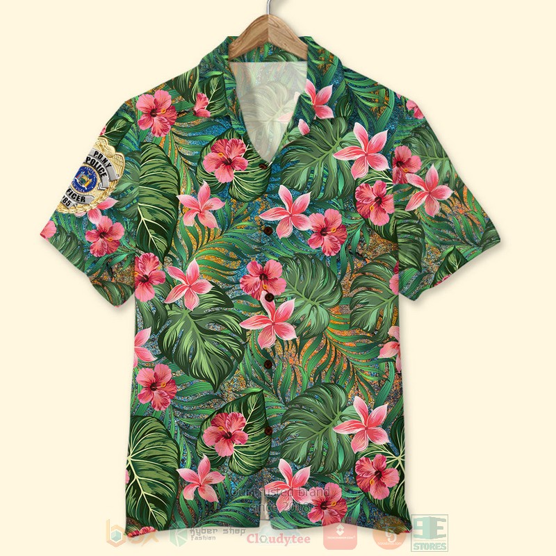 Police_Badge_Floral_Hawaiian_Shirt