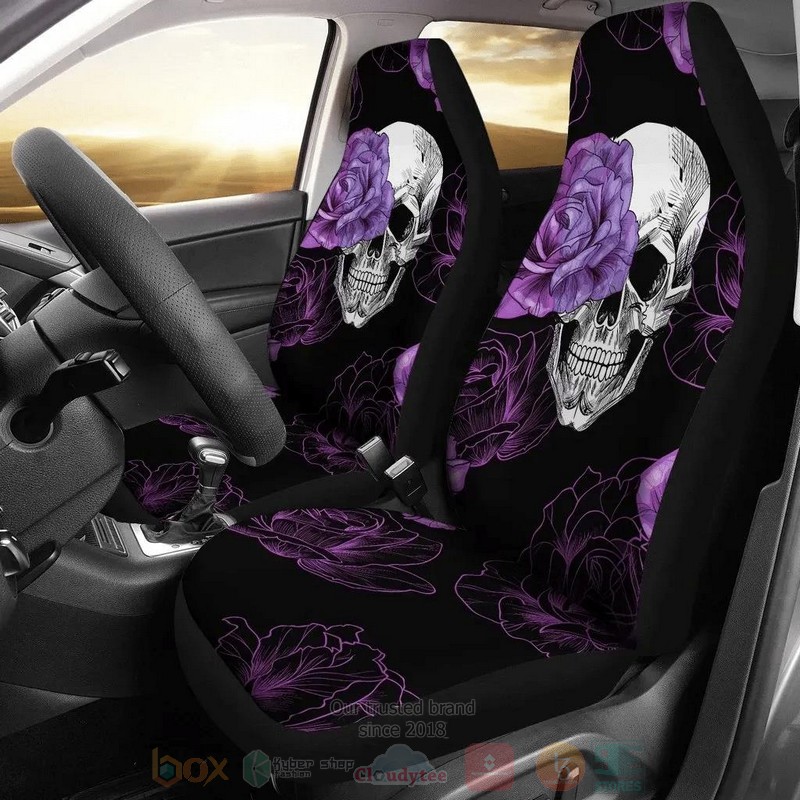 Purple_Flower_Skull_Mystery_Car_Seat_Cover