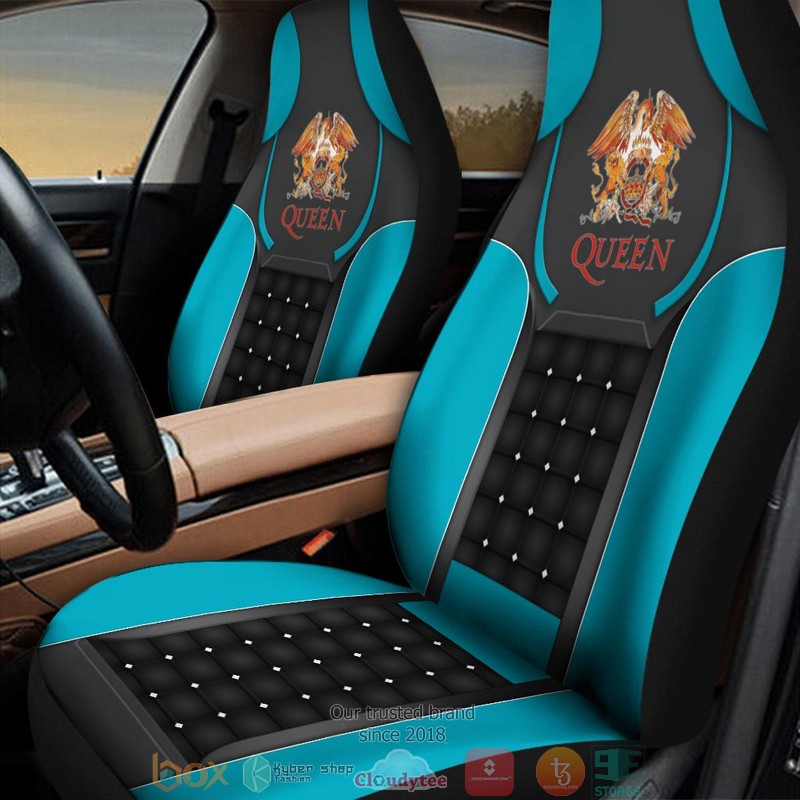 Queen_Band_Cyan_Black_Car_Seat_Covers