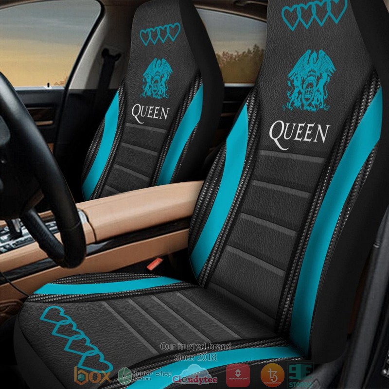 Queen_Band_Cyan_blue_Car_Seat_Covers