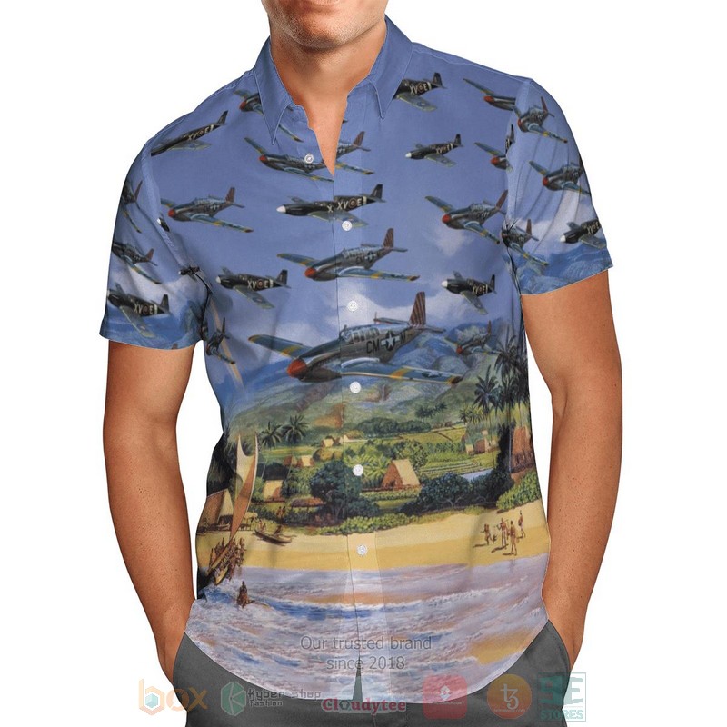 RAF_North_American_P-51_Mustang_III_Hawaiian_Shirt_1