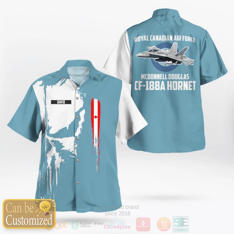RCAF_McDonnell_Douglas_CF-188A_Hornet_CF-18A_Custom_Name_Hawaiian_Shirt