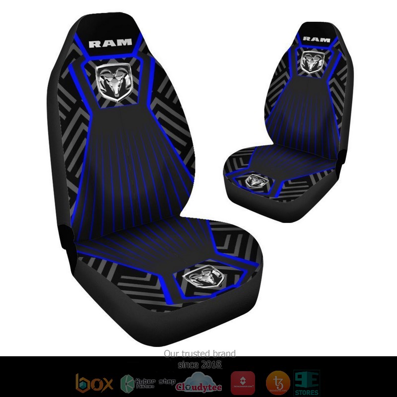 Ram_Dodge_logo_black_blue_Car_Seat_Covers_1