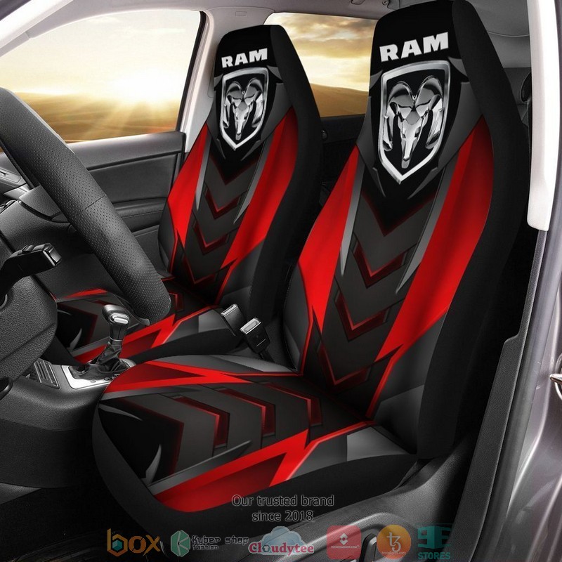 Ram_Dodge_logo_black_red_Car_Seat_Covers