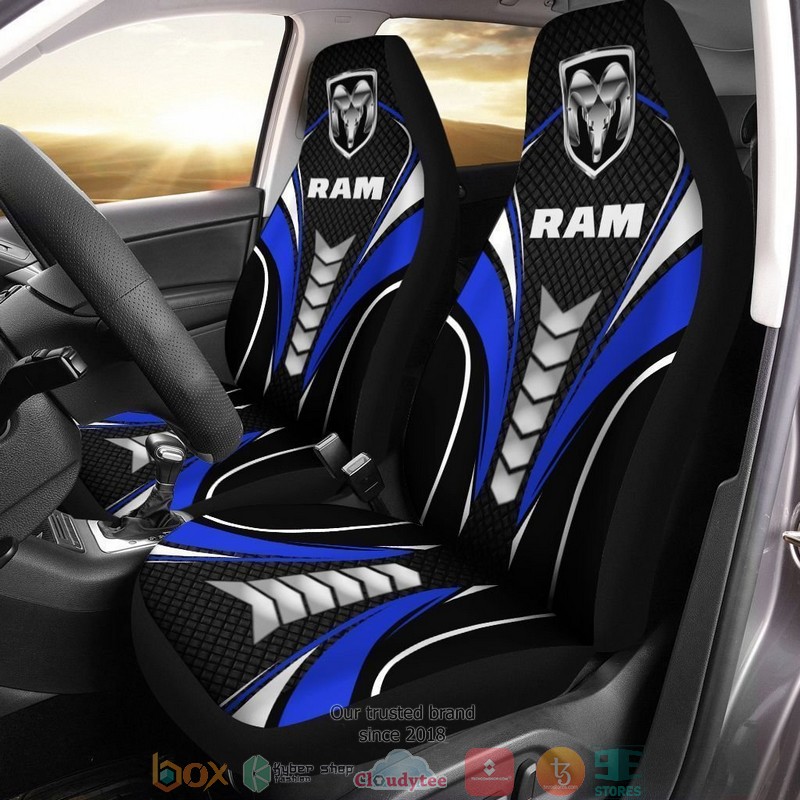 Ram_Dodge_logo_blue_black_Car_Seat_Covers