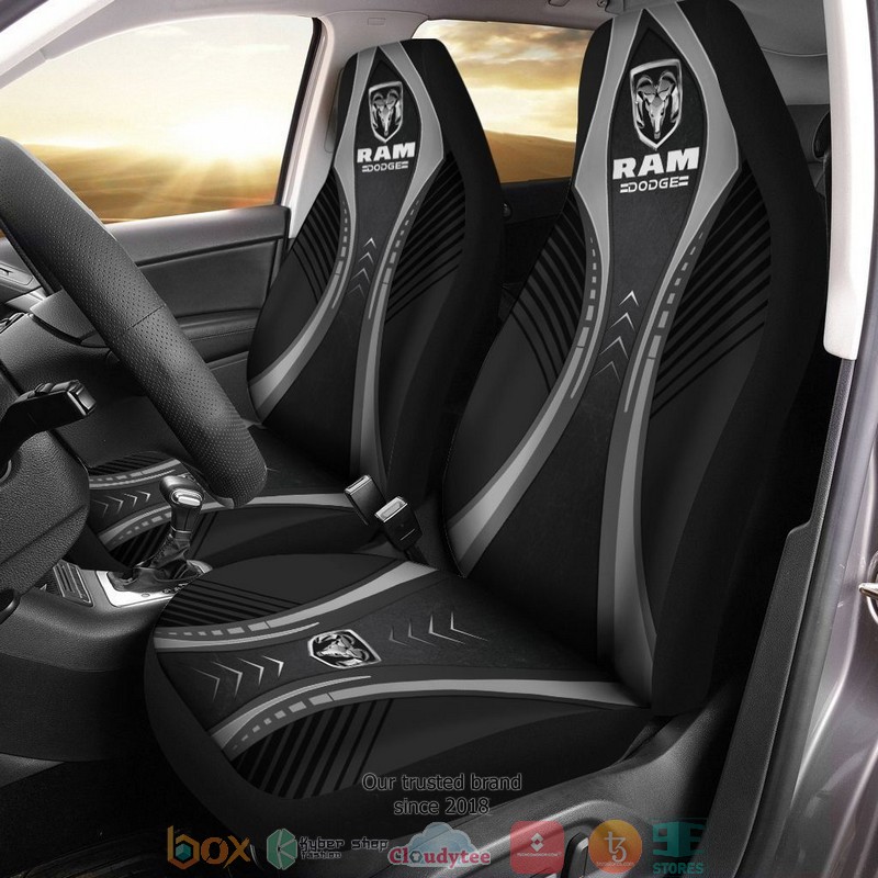 Ram_Dodge_logo_grey_black_Car_Seat_Covers