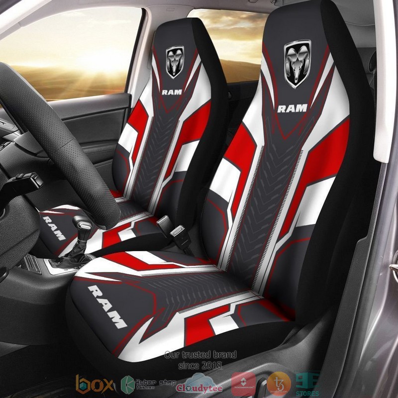 Ram_Dodge_logo_white_grey_Car_Seat_Covers