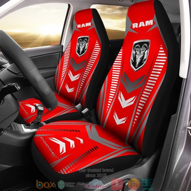Ram_Truck_logo_white_red_Car_Seat_Covers