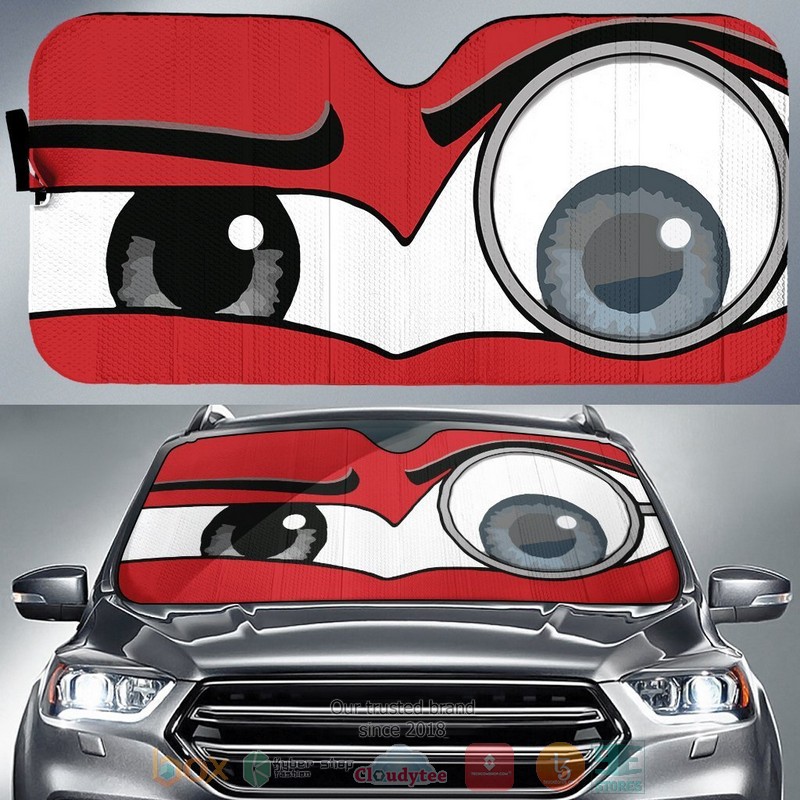 Red_Monocle_Cartoon_Eyes_Car_Sunshade
