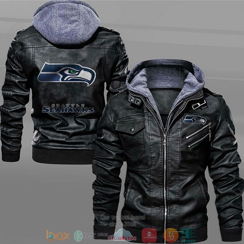 Seattle_Seahawks_Black_Brown_Leather_Jacket