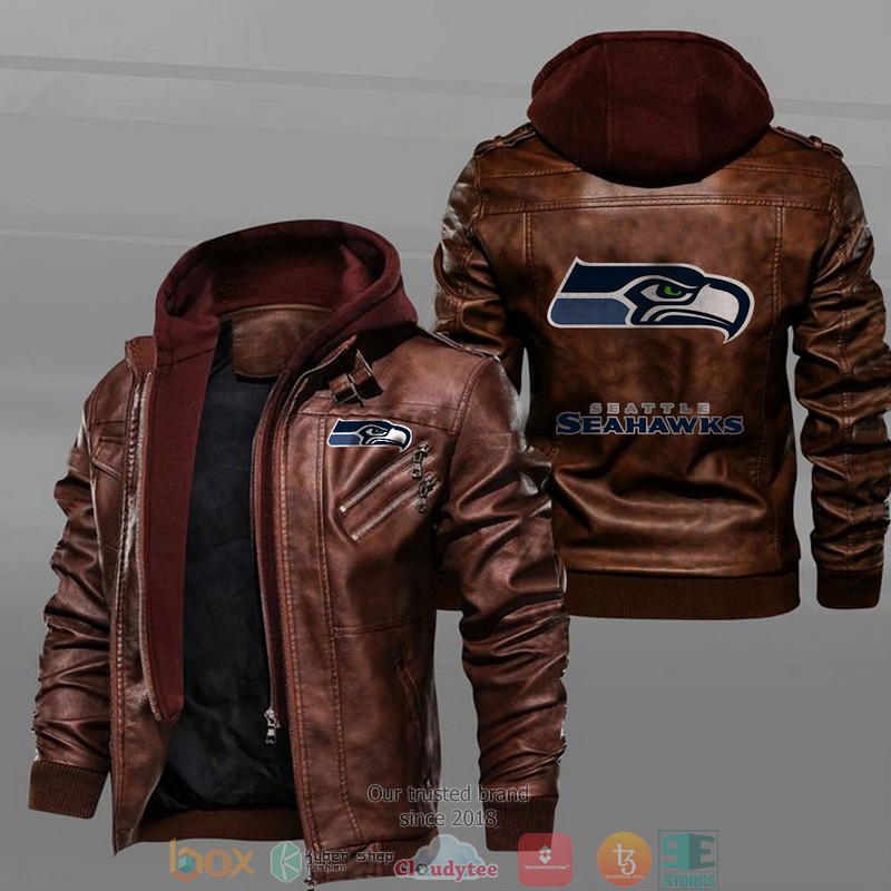 Seattle_Seahawks_Black_Brown_Leather_Jacket_1