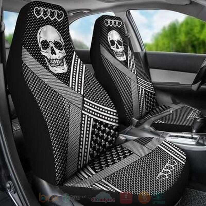 Skull_Safe_Belt_Grey_And_Black_Car_Seat_Cover