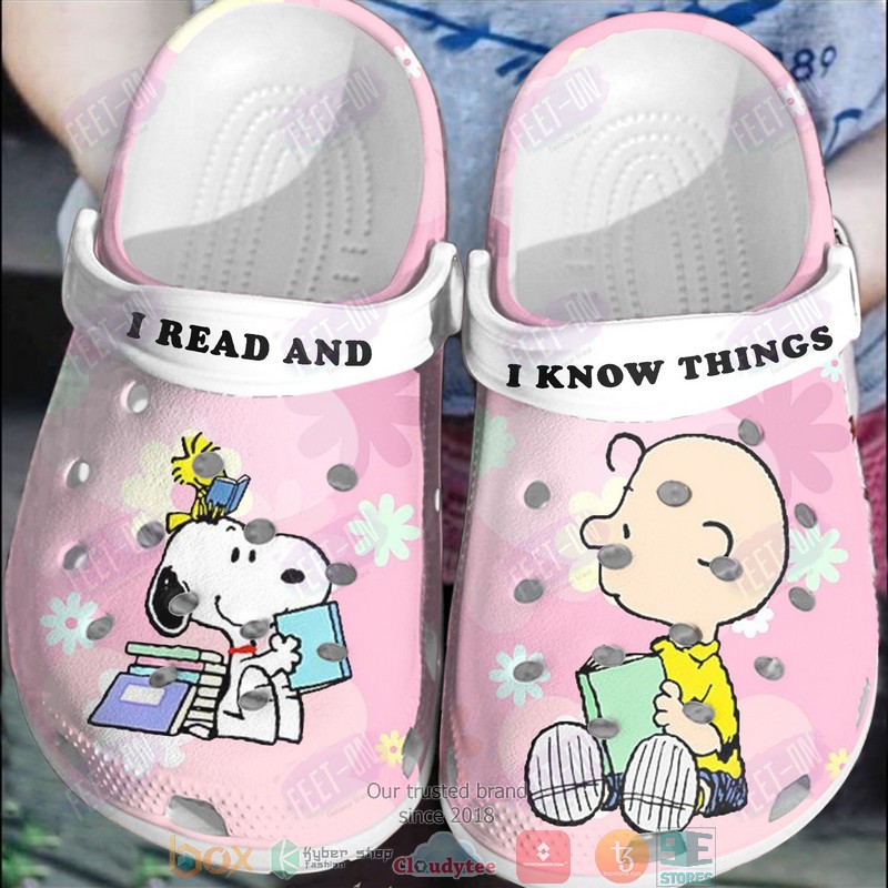 Snoopy_and_Woodstock_and_Charlie_Brown_I_Read_And_I_Know_Things_Crocband_Crocs_Clog_Shoes
