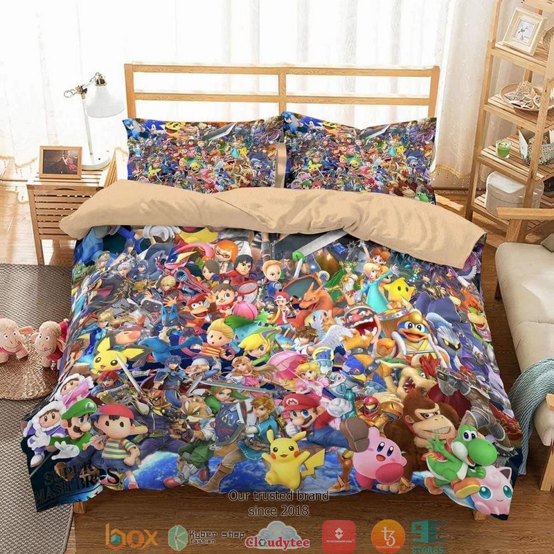 Super_Smash_Bros_Ultimate_Pokemon_Duvet_Cover_Bedroom_Set