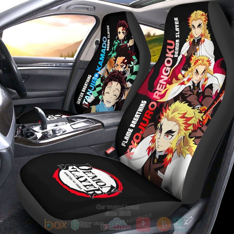 Tanjiro_and_Rengoku_Demon_Slayer_Anime_Car_Seat_Cover_1