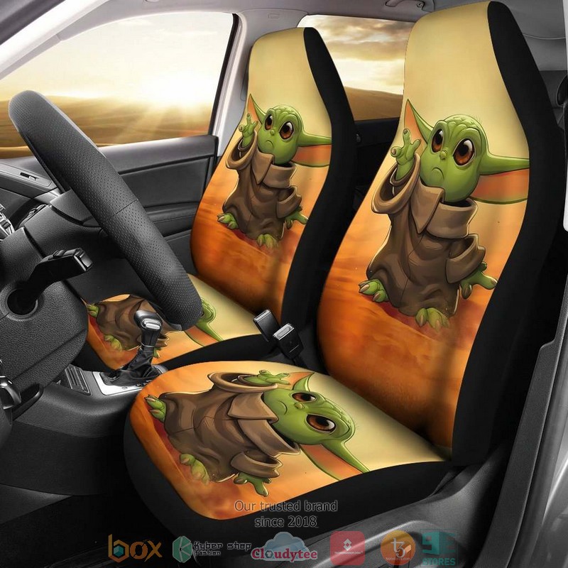 The_Mandalorian_Baby_Yoda_orange_Car_Seat_Covers