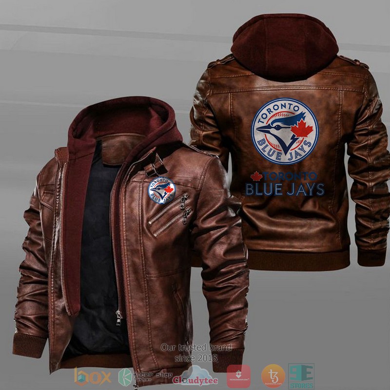 Toronto_Blue_Jays_Black_Brown_Leather_Jacket_1