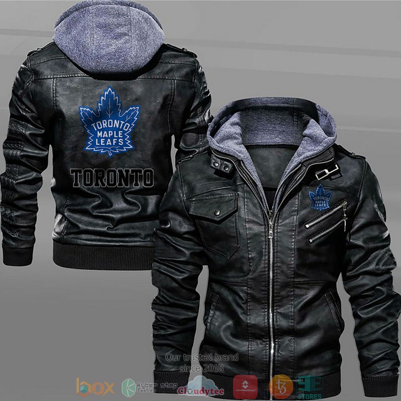 Toronto_Maple_Leafs_Black_Brown_Leather_Jacket