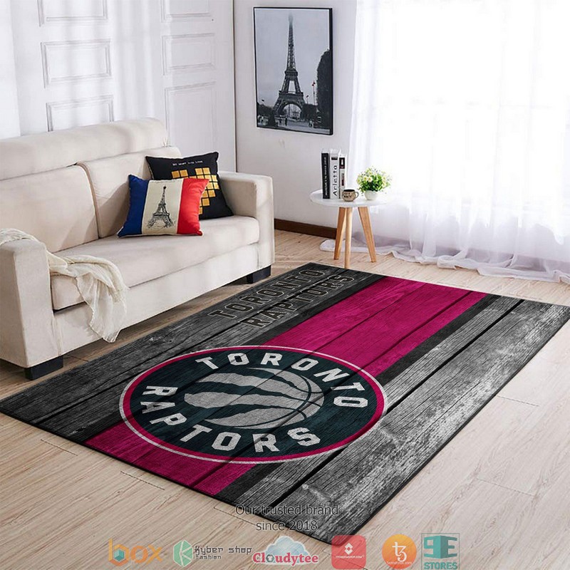 Toronto_Raptors_NBA_Team_Logo_Wooden_Style_Rug_Carpet_1
