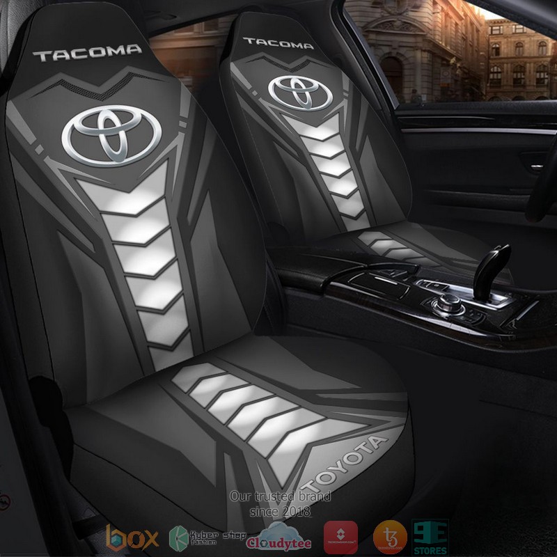 Toyota_Tacoma_logo_white_grey_Car_Seat_Covers_1