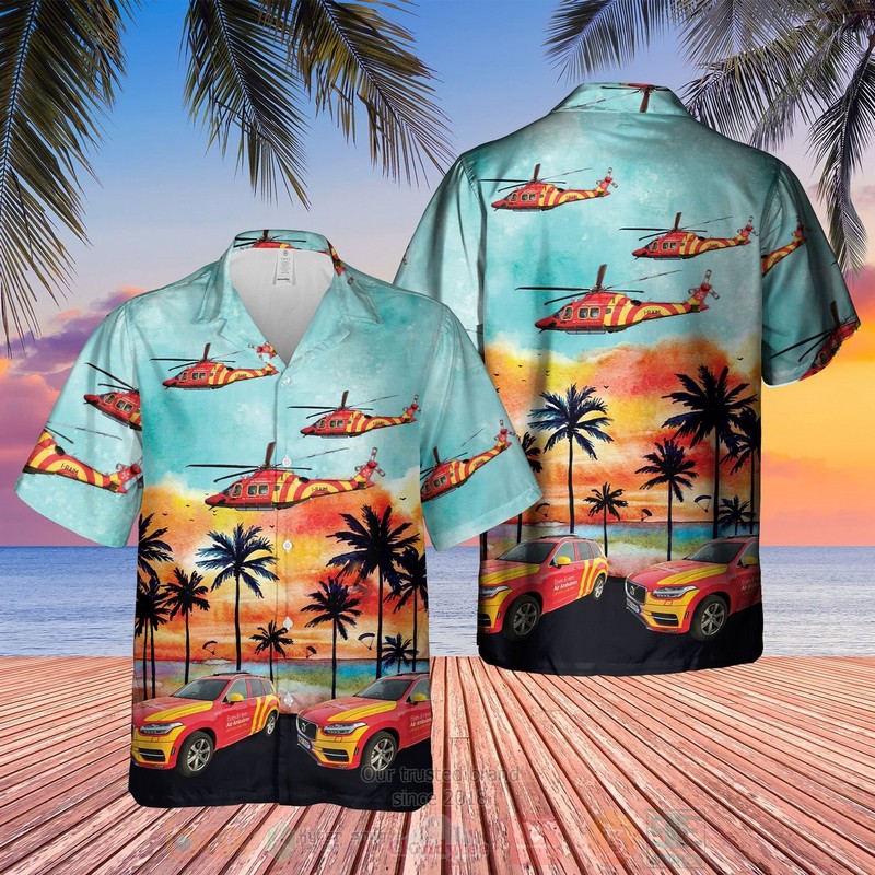 UK_Essex_and_Herts_Air_Ambulance_Helicopter_and_Car_Hawaiian_Shirt