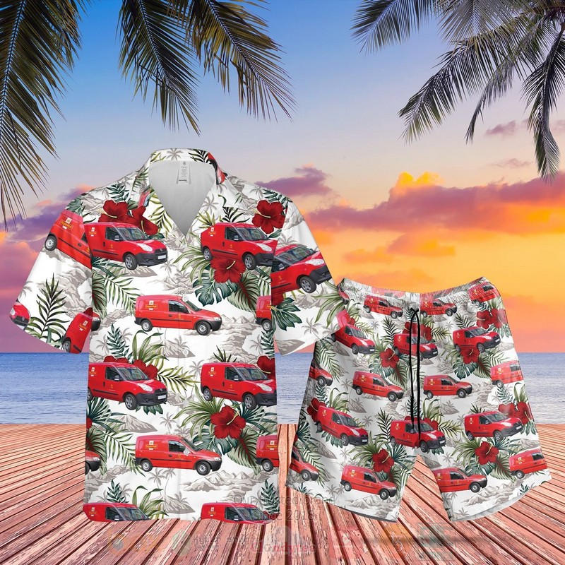 UK_Royal_Mail_Van_Red-White_Hawaiian_Shirt_Short