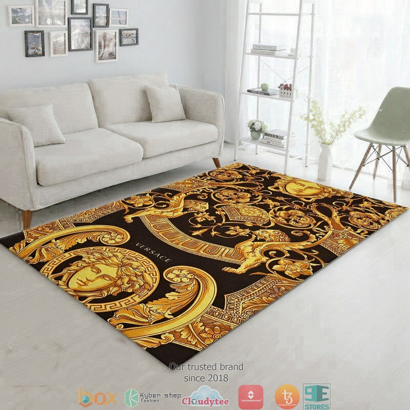 Versace_Fashion_Brand_Logo_Gold_Rug_Carpet_1