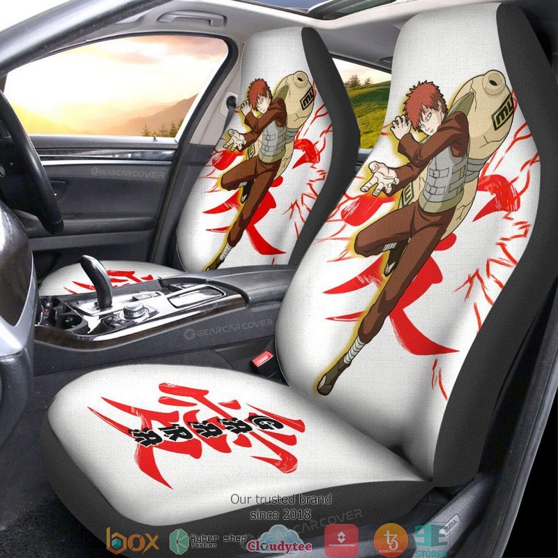 White_Gaara_Naruto_Anime_Car_Seat_Cover_1