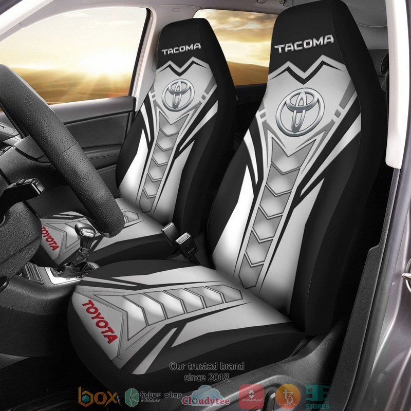 Toyota_Tacoma_logo_white_black_Car_Seat_Covers