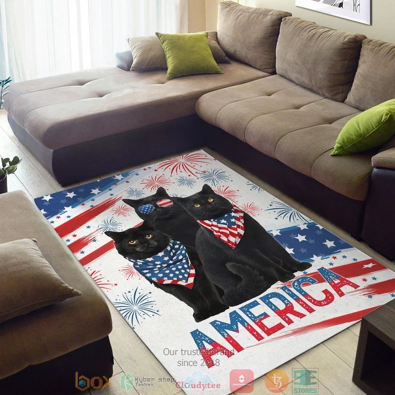 A_bunch_of_black_cats_America_America_Indepence_day_Rug