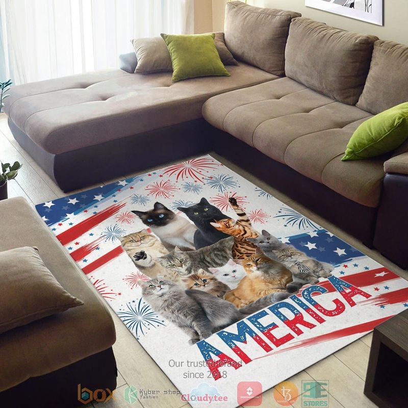 A_bunch_of_cats_America_Indepence_day_Rug