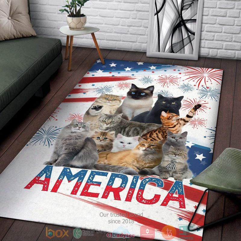 A_bunch_of_cats_America_Indepence_day_Rug_1