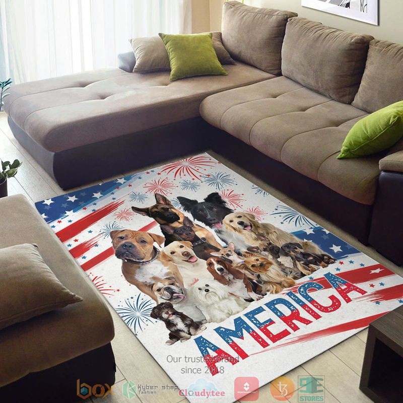 A_bunch_of_dogs_America_America_Indepence_day_Rug