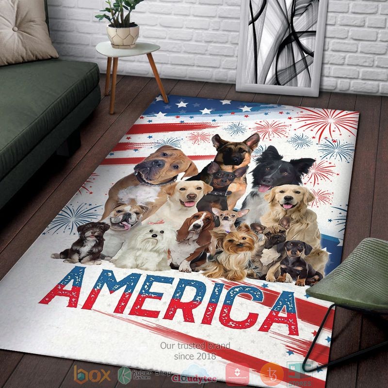 A_bunch_of_dogs_America_America_Indepence_day_Rug_1
