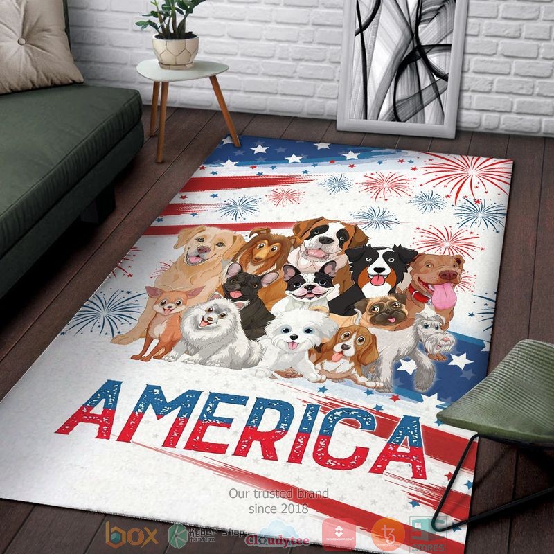A_bunch_of_dogs_America_Indepence_day_Rug_1