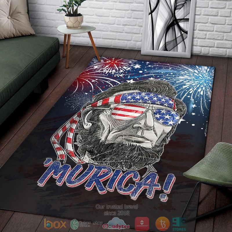 Abraham_Lincoln_Murica_firework_America_Indepence_day_Rug_1