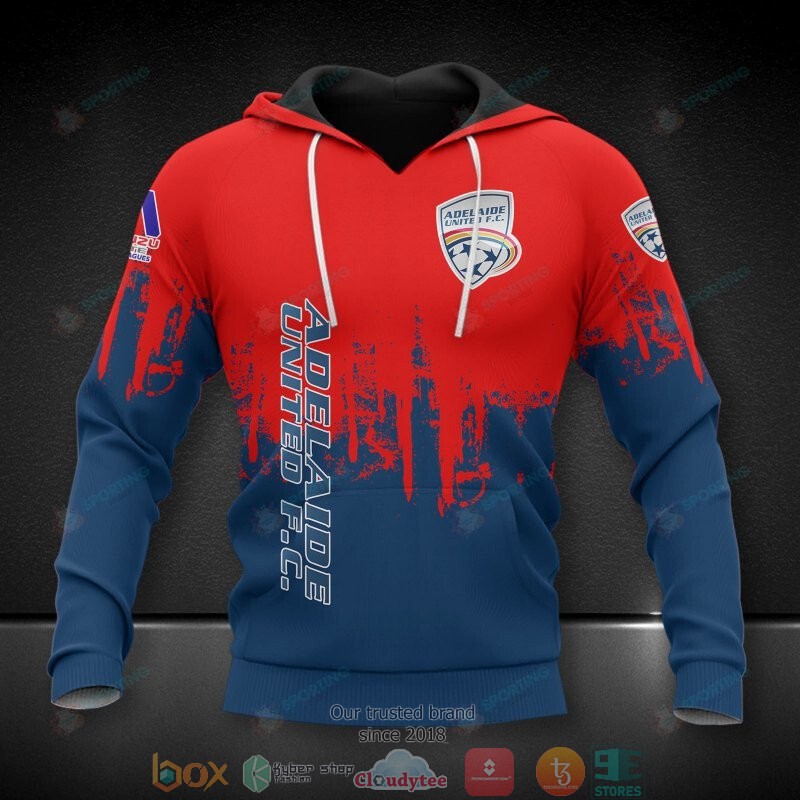 Adelaide_United_3D_red_blue_Shirt_Hoodie_1