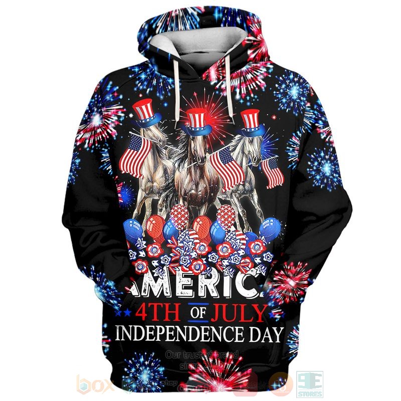 America_4th_of_July_Horse_Independence_Day_3D_Hoodie_Shirt