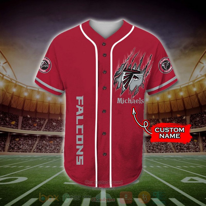 Atlanta_Falcons_Mascot_NFL_Custom_Name_Baseball_Jersey_1