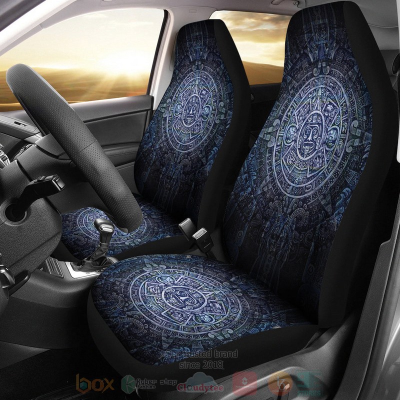 Aztec_Symbol_Blue_Car_Seat_Cover