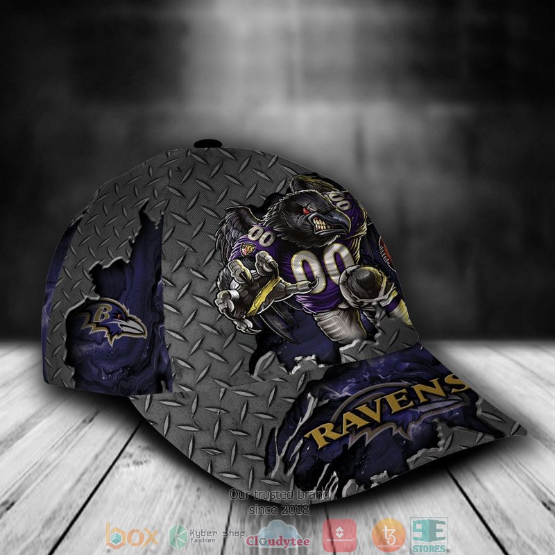 Baltimore_Ravens_Mascot_NFL_Custom_Name_Cap_1