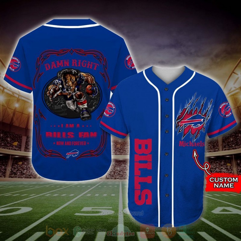 Buffalo_Bills_Mascot_NFL_Custom_Name_Baseball_Jersey