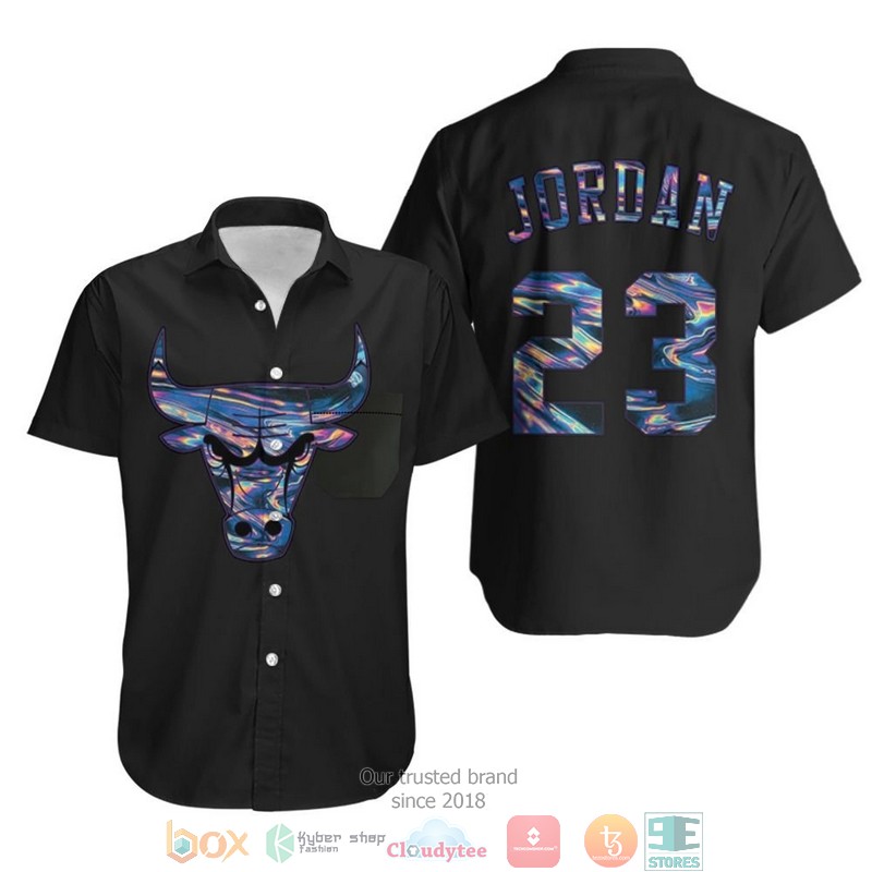 Bulls_Michael_Jordan_Iridescent_Holographic_Black_Jersey_Inspired_Hawaiian_Shirt